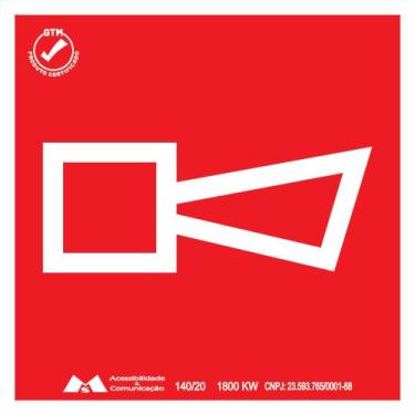 Imagem de PLACA DE EMERGÊNCIA ALARME SONORO 15X15- 10 unidades - MS ACESSIBILIDA