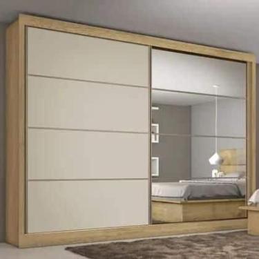 Imagem de Guarda Roupa Casal com 1 Porta com espelho Servilha - Móveis Europa, a