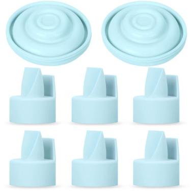 Imagem de Válvulas de bomba de mama Papablic 8 unidades de silicone azul sem BPA