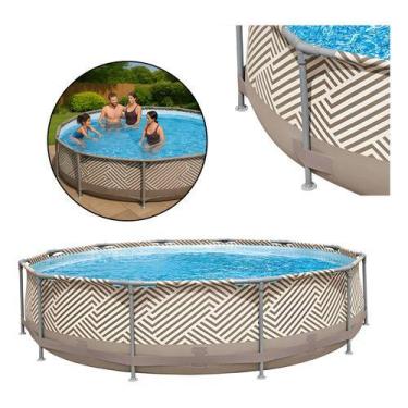 Imagem de Piscina Estrutural 7200 Litros Circular Resistente Azul Lisa Azul Liso