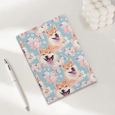 Imagem de Cadernos de retrato de cachorro com flores em aquarela para trabalho, caderno de composição A5, caderno pautado na faculdade, agenda de viagem forrada para escrever anotações, presentes para amantes