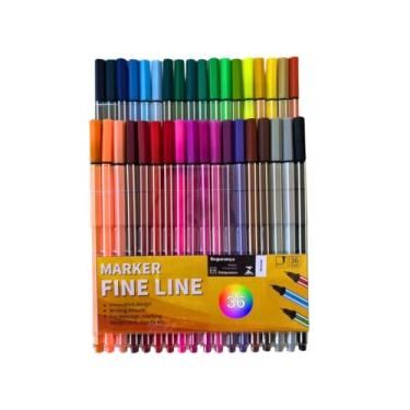 Imagem de Kit Caneta Ponta Fina Fineliner Colorida 0.4mm para Desenho e Escrita (36)