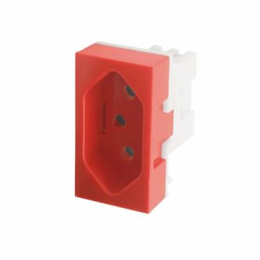 Imagem de MÓDULO TOMADA 2P+T 20A/250V - VERMELHA MODULARE/EVIDENCE/BLANC MAIS - FAME