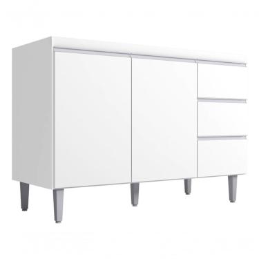 Imagem de Balcão Gabinete P/pia Andreia S/tp 120cm Branco. Cor Branco