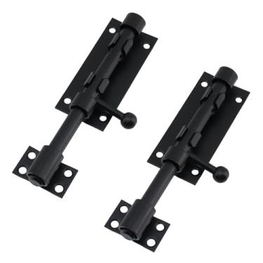 Imagem de Bitray 2 peças de trava deslizante de aço inoxidável 15 cm com orifício de cadeado para cerca de madeira e porta de celeiro