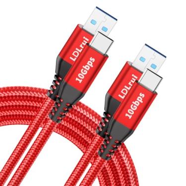 Imagem de LDLrui Cabo Usb 3.2 Gen 2 Usb-A para C 10 Gbps 2Pacote 3 Pés], Cabo Carregador Tipo C Carregamento Rápido e Transferência de Dados de Alta Velocidade para Iphone 15/1