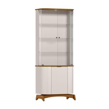 Imagem de Cristaleira Para Sala De Jantar Com Portas Em Vidro Serena Off White/ypê - New Ceval
