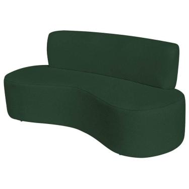 Imagem de Sofá Curvo Orgânico Escritório Recepção Sala 2 Lugares Amsterdã 140cm Suede Cor Verde