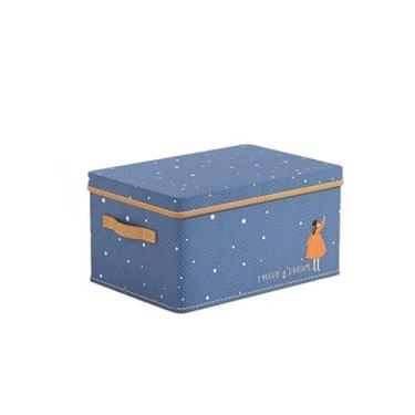 Imagem de Caixa De Armazenamento Multifuncional Para Guarda-Roupa – Com DivisóRias Em AlgodãO E Linho E Tampa Transparente, Ideal Para Organizar Roupa E Guarda-Roupa(1,azul)