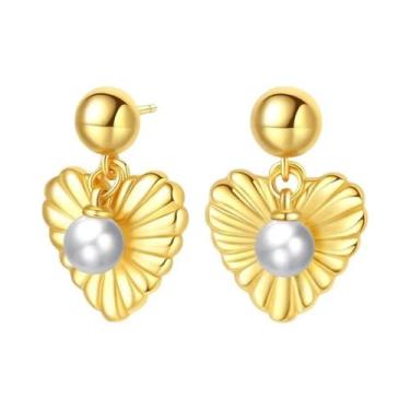 Imagem de Brincos De Pérola Clássicos Em Ouro 925 Para Mulheres, Elegantes Para 