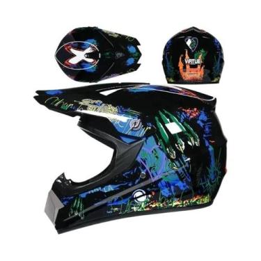 Imagem de Capacete De Motocross Masculino Certificado DOT Para Corrida Off-road 