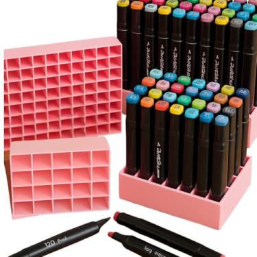 Imagem de Organizador para Canetas Bobbie Goods ou Marcadores Touch, 120 Compartimentos, 16 x 19,4 x 2,5 cm, Rosa