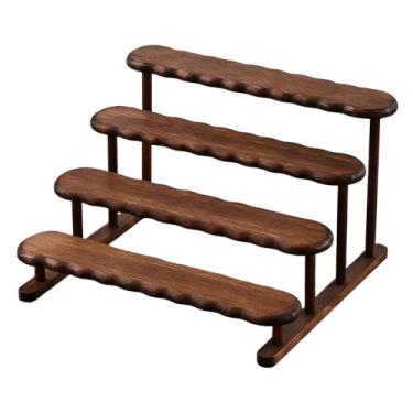 Imagem de Ｂｅｓｇａ Suporte para Exibição de Figuras, Organizador de Perfumes, Expositor Multiuso de Madeira, Prateleira para Sobremesas, Ideal para Colecionáveis, Lojas, 4 Níveis