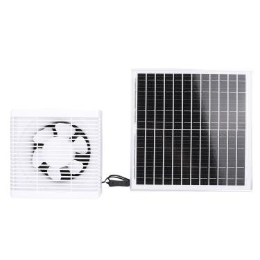 Imagem de Zyyini Kit de Ventilador de Ventilação Com Painel Solar de 20 W, Leve e Resistente, Exaustor Solar para Galpões de Janelas, Ventilador de 6 Polegadas para Casa de Animais de Estimação