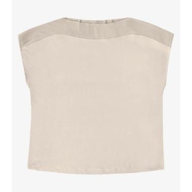 Imagem de Blusa Manga Curta Feminina Plus Size Secret Glam Bege, Plus G1, Bege