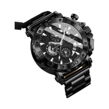Imagem de Relógio De Quartzo Masculino À Prova d'Água Em Aço Inoxidável Luminoso