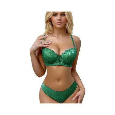 Imagem de Conjunto De Sutiã Sexy Em Renda Para Mulheres, 2 Peças, Lingerie Com E