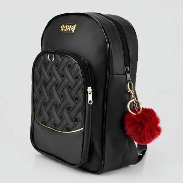 Imagem de Mochila Feminina Gazzone's Beauty Couro Social Pequena Preta