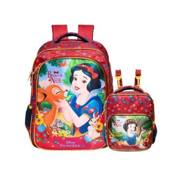 Imagem de Kit Branca De Neve Luxo Mochila Costas + Lancheira Térmica - Disney
