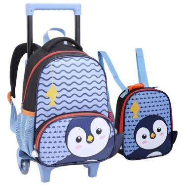 Imagem de Kit Mochila De Rodinha Pequena e Lancheira Termica Escola Creche Infan