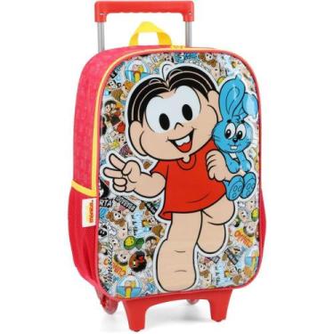 Imagem de Mochila Infantil com Rodinha Turma da Mônica G Vermelha