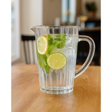 Imagem de Jarra de vidro zaira transparente 1250ml canelada com alça para suco c