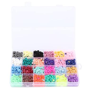 Imagem de Kit de miçangas de argila, 24 cores DIY artesanato pequenas miçangas kit de miçangas para fazer joias DIY para o dia das mães e ação de graças