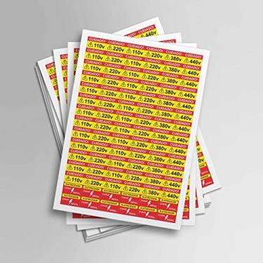 Imagem de Cartela de Etiquetas Adesivo de Voltagem