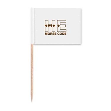 Imagem de Marcador de palito de dente Morse Code He Point-Line Expressions Decoração de festa
