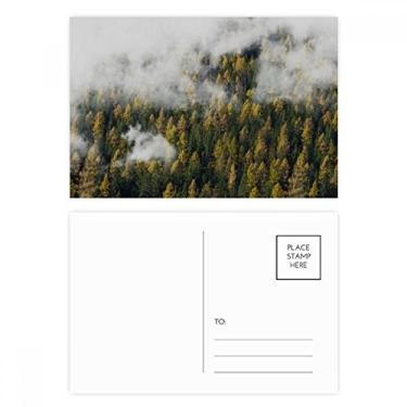 Imagem de Conjunto de cartão postal Forest Mountain Fog Mist Cloud Autumn Cartões de agradecimento