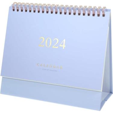 Imagem de Calendário de mesa 2023 mesa pequena planejador mensal mesa escritório mini mesa agenda decoração diária (Roxo)