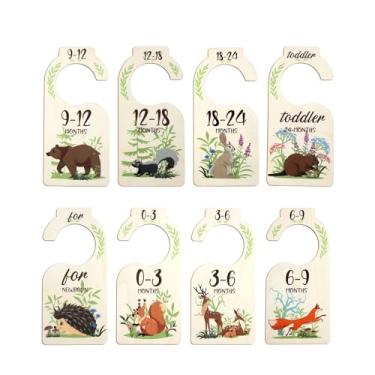 Imagem de menolana 8 divisórias para armário de bebê, classificam e organizam facilmente o tamanho das roupas do bebê, organizador de cabide de recém-nascido a 24 meses