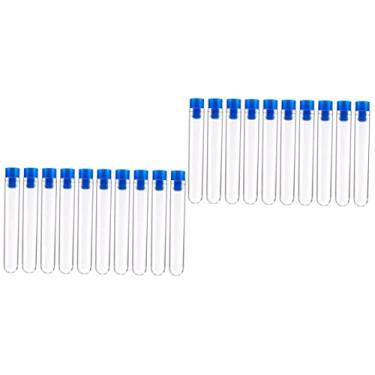 Imagem de CLISPEED Terrário 100 Peças tubo de ensaio química plastico tubos de centrífuga recipientes de plástico para ir tubos de plástico Tubos de ensaio Descartável cano de plástico frasco