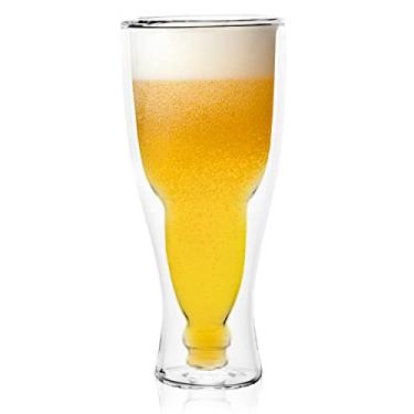 Imagem de CORK GENIUS Copo de cerveja isolado, copo de cerveja Pilsner de parede dupla de 297 g, congelável, seguro para lava-louças, presente de cerveja exclusivo, pacote com 1