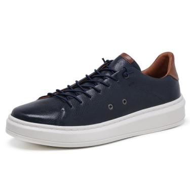 Imagem de Sapatênis Casual Masculino Em Couro Linha Genebra Lecas - 27001 - Azul