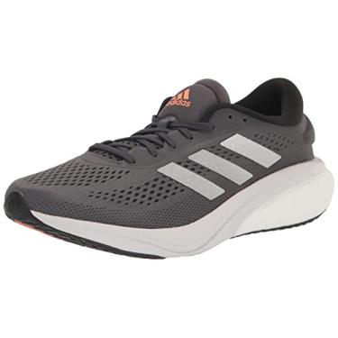 Imagem de adidas Tênis de corrida masculino Supernova 2, Cinza/prata metálico/laranja, 40