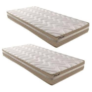 Imagem de Kit com Kit com 2 Colchões Solteiro D33 Plus Duoface 14x88x188cm Uniqu