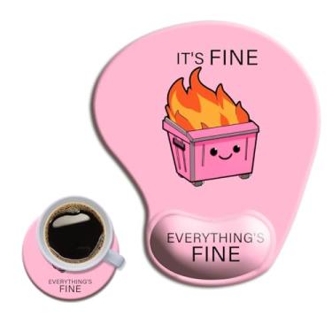 Imagem de HOPONY Mouse pad de gel para descanso de pulso - mousepad ergonômico para escritório com suporte de pulso - antiderrapante, acessórios de mesa de design para decoração de casa e jogos, lixeira rosa