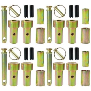 Imagem de LAWNEAGLE Pacote com 4 buchas adaptadoras de engate rápido Cat 1 TK95029 Cat 1 com pino de ligação superior S07070200 Pino de Lynch resistente com anel substitui S14114400, buchas de engate rápido