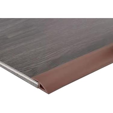 Imagem de Tira de transição de vinil descascada e colada, azulejo para carpete/tapete para acabamento de borda laminada tiras de transição 3 pés/10 pés/13 pés de comprimento, marrom, 3 m/10 pés