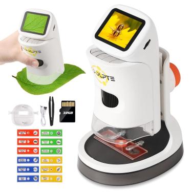 Imagem de Microscópio Koolpte 100-1000X com tela LCD de 2 “para crianças