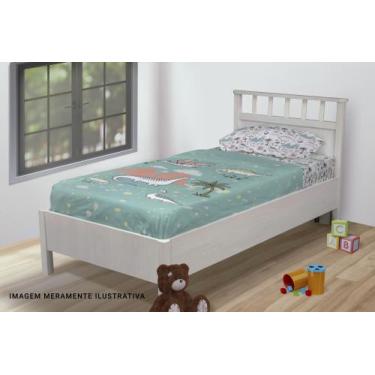 Imagem de Jogo De Lençol Solteiro 3 Peças Dinossauros e Palmeiras - CoreDecore