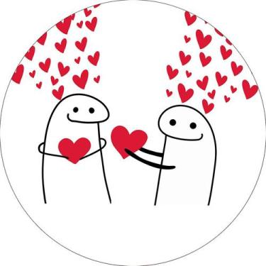 Imagem de Painel De Festa Redondo 1,50x1,50 - Flork Namorados Corações 006 - Via