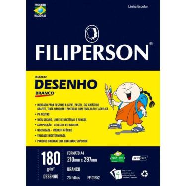 Imagem de Bloco Técnico sem Margem Desenho A-4 180G 20FLSBRANCO PCT com 05 - Fil