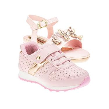 Imagem de Tênis Menina e Sandália Rasteira - KIT 2 PARES Tam 23 ao 34 - sapatinh