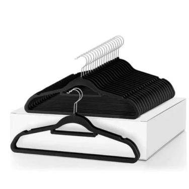 Imagem de Kit Cabide Veludo Slim Ultra Fino Anti Deslizante - 360º Lanmax, 12