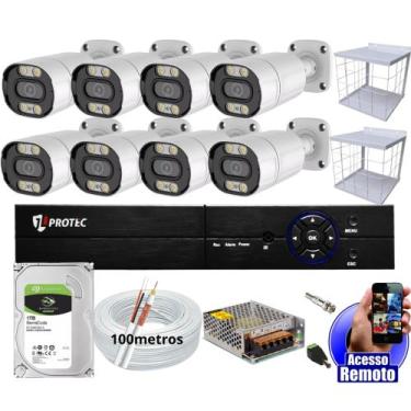 Imagem de kit 8 Câmeras De Segurança Colorida Dia Noite Full Color 1080p Dvr 8 C