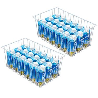Imagem de Y.Z.Bros Cestas Organizadoras de Freezer Vertical de 16" para Freezer Vertical de 13-14, 16-21 Pés Cúbicos, Resolvem O Caos Do Freezer e Reduzem O Desperdício de Alimentos de Forma (, 16*10*7, Branco)