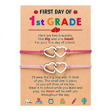 Imagem de PINKDODO Conjunto de pulseiras First Day of para 2 pulseiras de desejos combinando presentes de volta às aulas, Nylon, Sem pedras preciosas