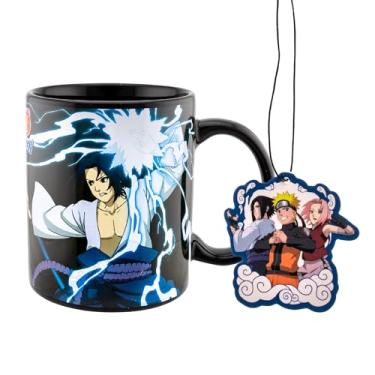 Imagem de JUST FUNKY Conjunto de caneca e ambientador Naruto and Sasuke 325 ml